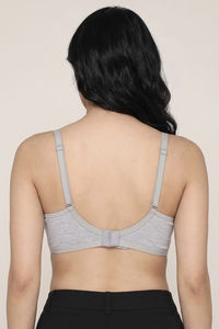Zivame Everyday Double Layered Non Wired 3/4th Coverage T-Shirt Bra - Grey Melange — thumbnail 3